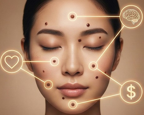 ほくろの位置とそのスピリチュアルな意味