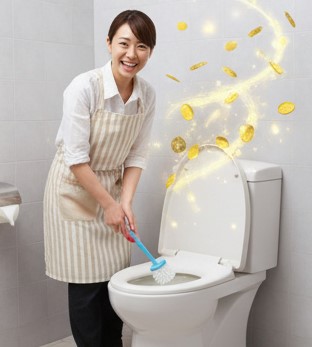 トイレを掃除する夢は金運アップのサイン？